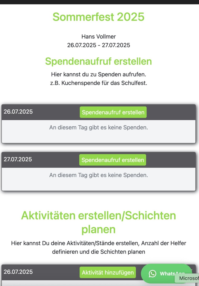 8D032221-56CE-47FD-96B0-5D9137EB83B8 Helferplanung des Sommerfest des Tanzsportclub Savoy München e.V. mit Gawaana